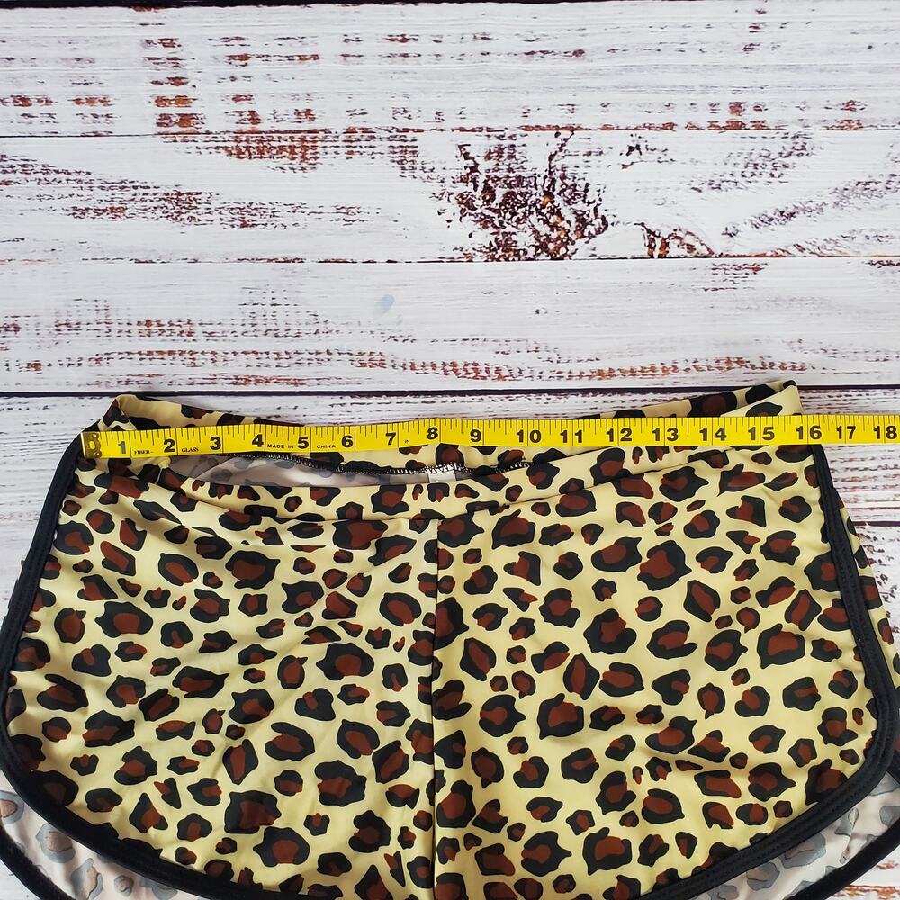 NEW Leopard Print 2 Piece Swim Suit 2XL Racer Back Top & Boy Shorts Coastal Vaca - Picture 9 of 11